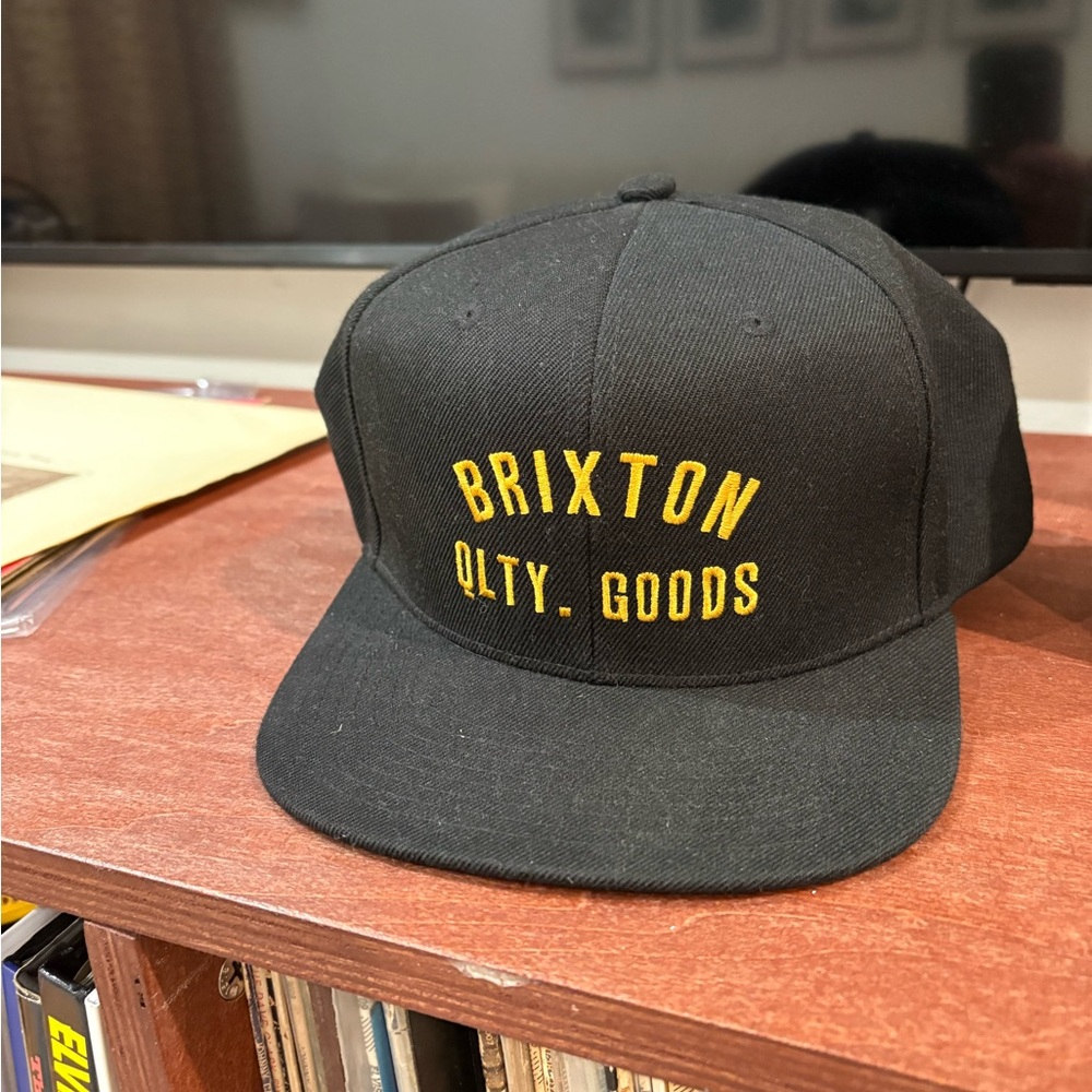 Brixton Black Hat with Gold Embroidery